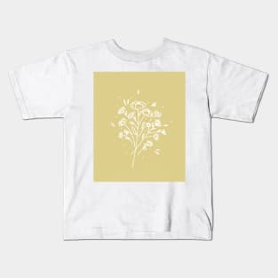 Vintage flowers line art Kids T-Shirt